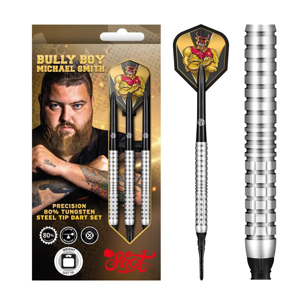 Shot Michael Smith Bully Boy Precision 80% Soft Tip Darts