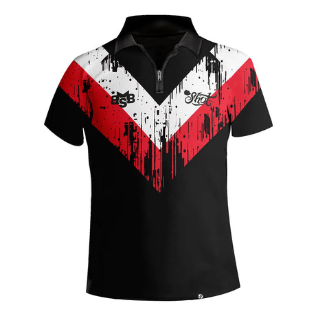 Shot Michael Smith White Strip Polo Shirt