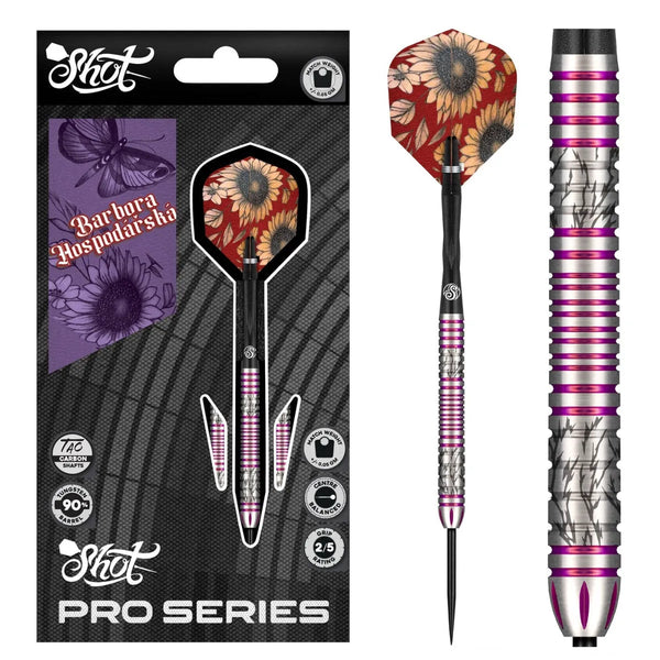 Shot Pro Series Barbora Hospodárská 2.0 90% Tungsten Steel Tip Darts-1-23 GRAM-Premier Darts
