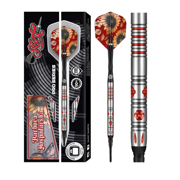 Shot Pro Series Barbora Hospodárská 90% Tungsten Soft Tip Darts-1-20 GRAM-Premier Darts