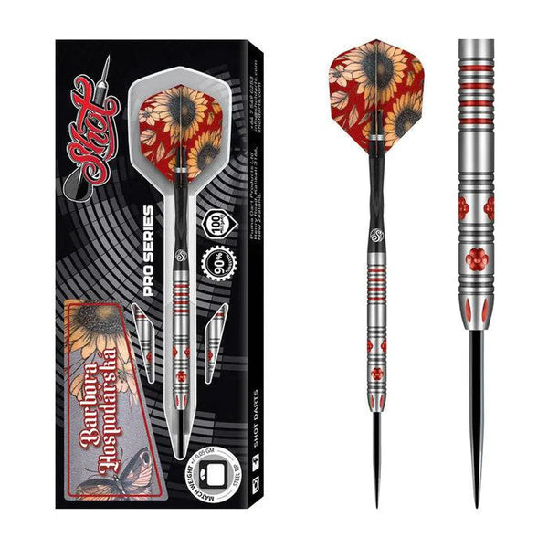 Shot Pro Series Barbora Hospodárská 90% Tungsten Steel Tip Darts-1-21 GRAM-Premier Darts