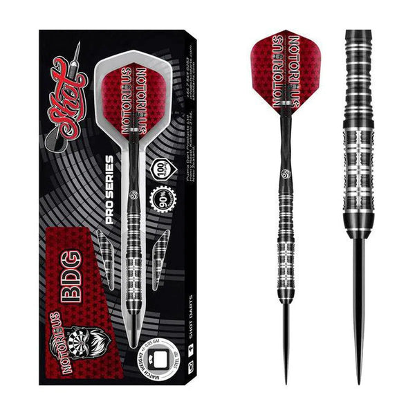 Shot Pro Series Jason Watt - Notorious BDG 90% Tungsten Steel Tip Darts-1-22 GRAM-Premier Darts