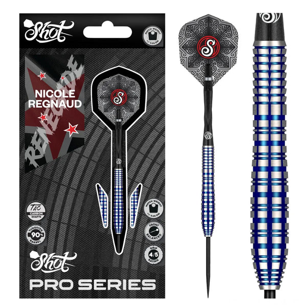 Shot Pro Series Nicole Regnaud 90% Tungsten Steel Tip Darts-1-23 GRAM-Premier Darts