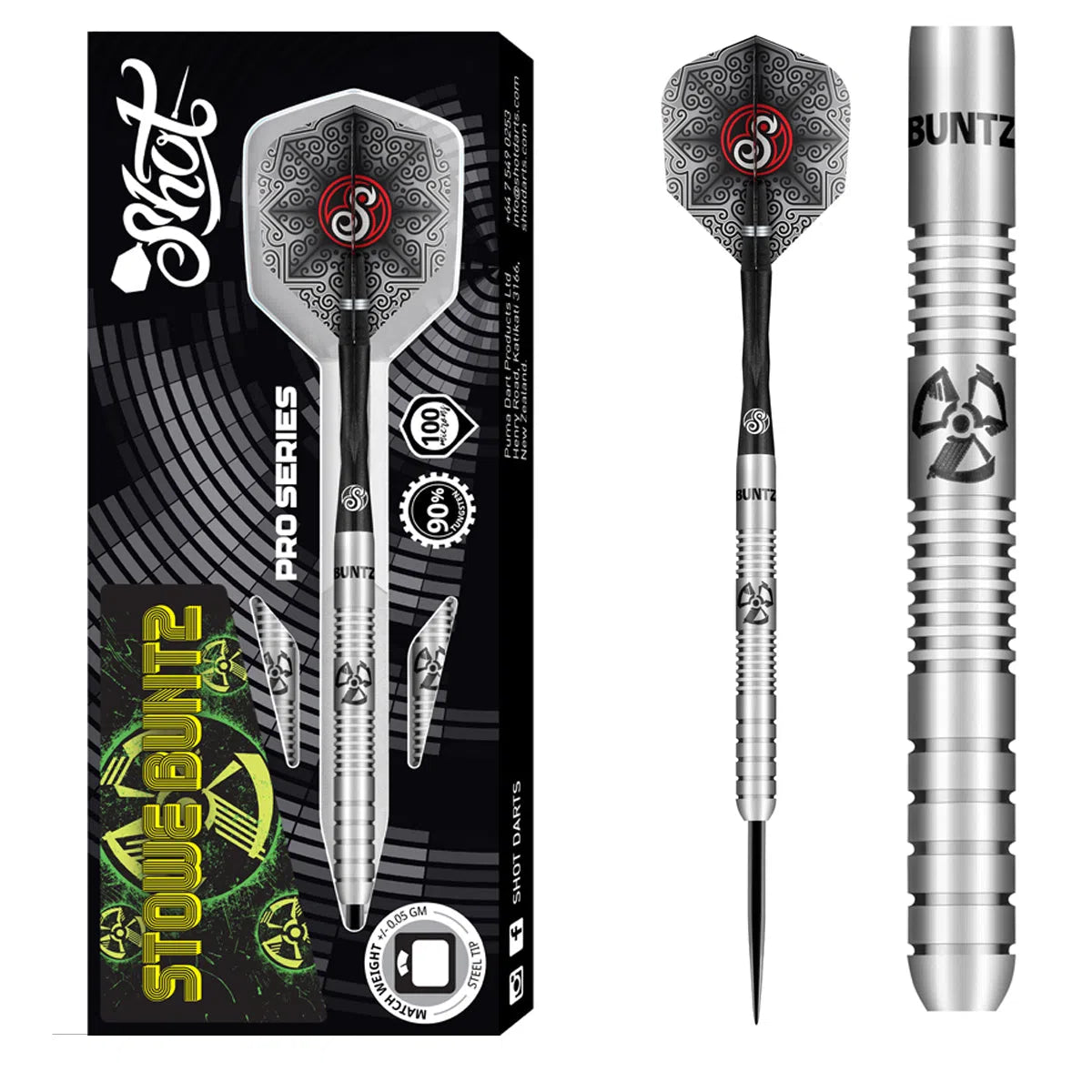 Shot Pro Series Stowe Buntz 90% Tungsten Steel Tip Darts
