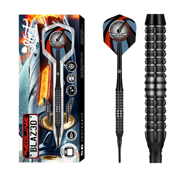 Shot Redline BLAZ3D 80% Tungsten Soft Tip Darts-1-20 GRAM-Premier Darts