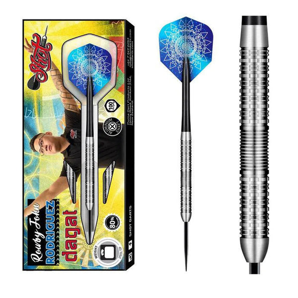 Shot Rowby-John Rodriguez Dagat 80% Tungsten Steel Tip Darts-1-21 GRAM-Premier Darts