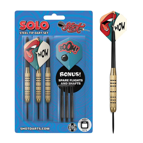 Shot Solo Brass Steel Tip Darts-1-18 GRAM-Premier Darts