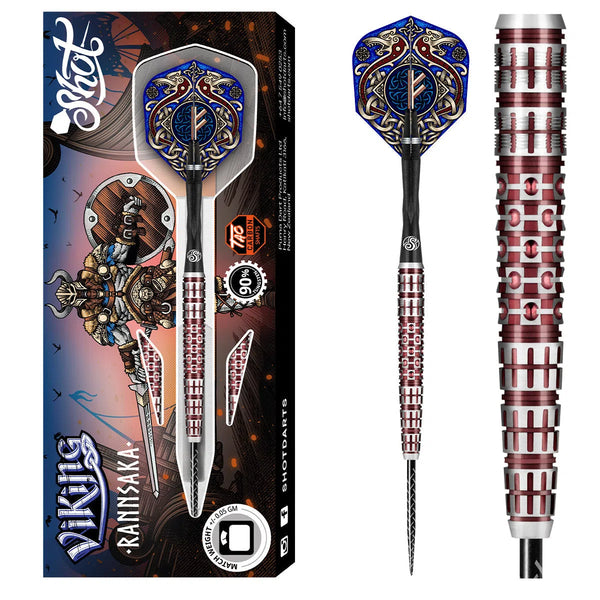 Shot Viking Rannsaka 90% Tungsten Steel Tip Darts-1-22 GRAM-Premier Darts