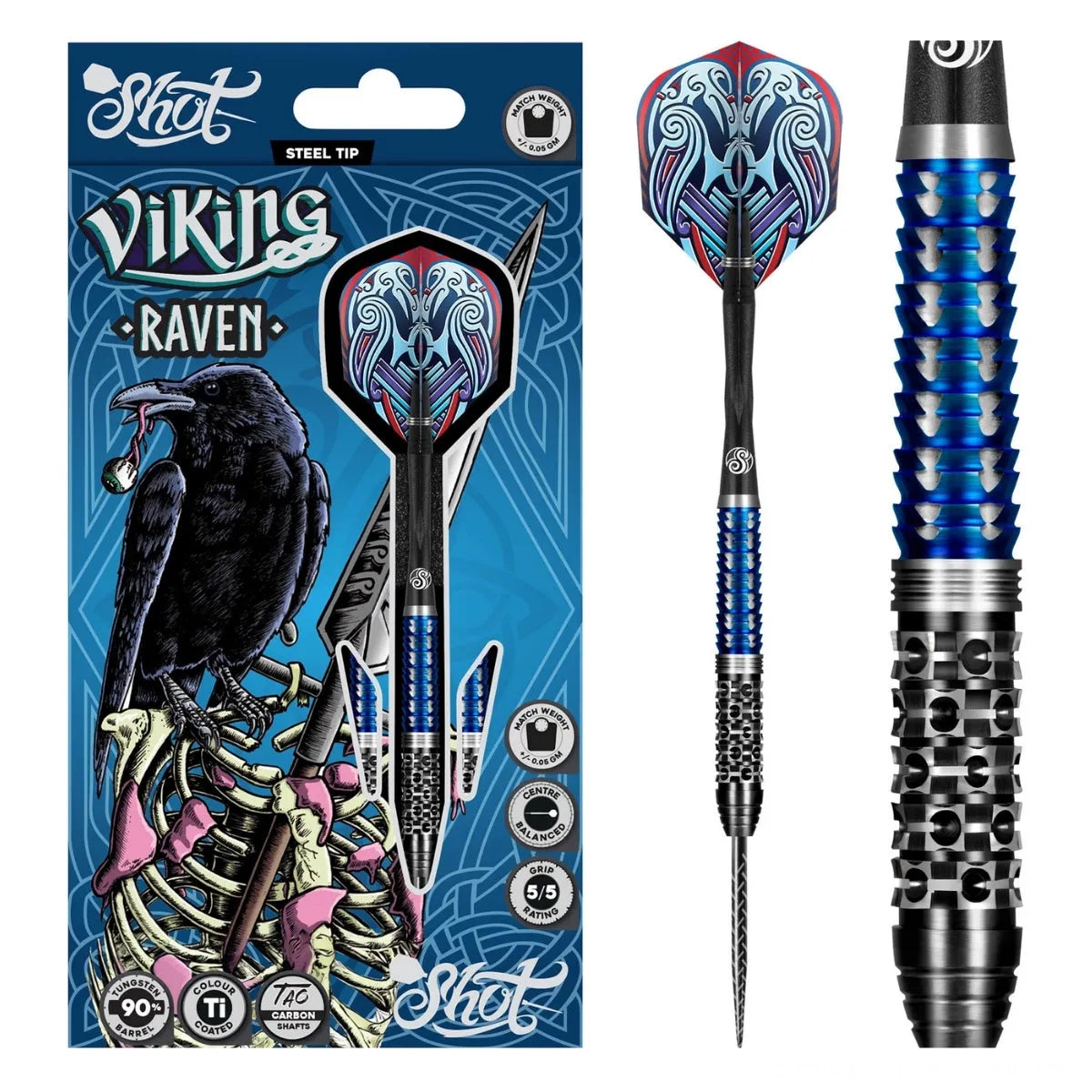 Shot Viking Raven 90% Tungsten Steel Tip Darts – Premier Darts
