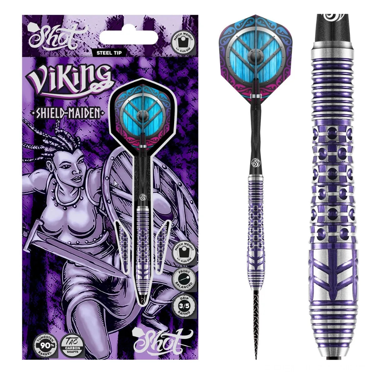Shot Viking Shield Maiden 90% Tungsten Steel Tip Darts – Premier Darts