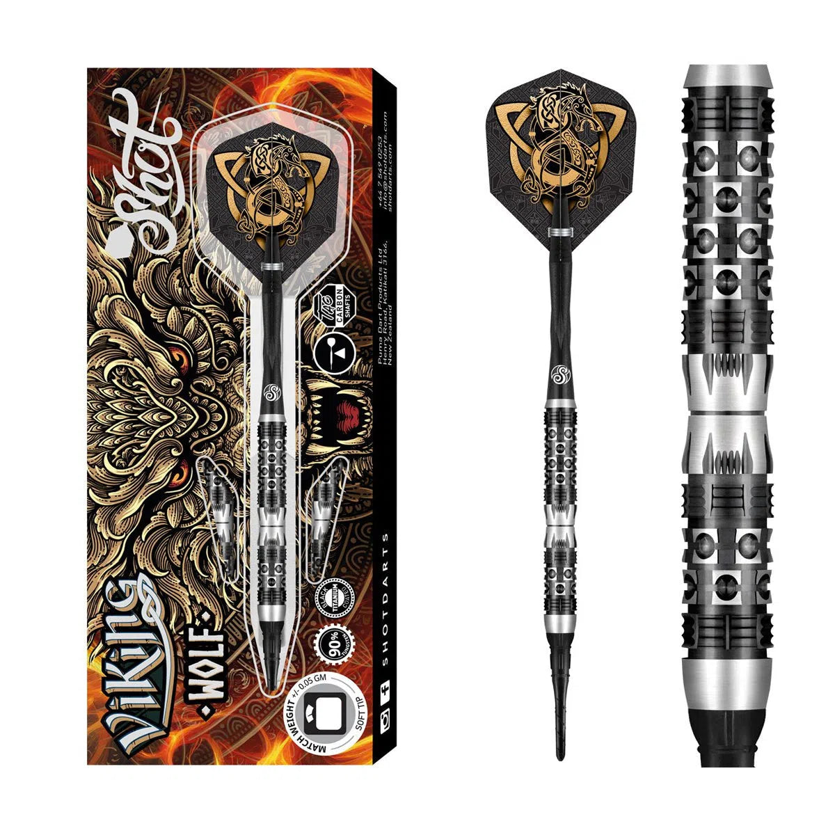 Shot Viking Wolf 90% Tungsten Soft Tip Darts