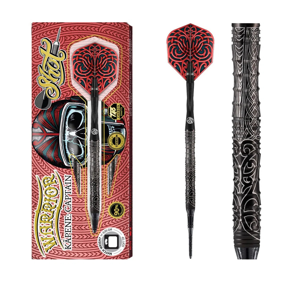 Shot Warrior Kapene Captain 90% Tungsten Soft Tip Darts