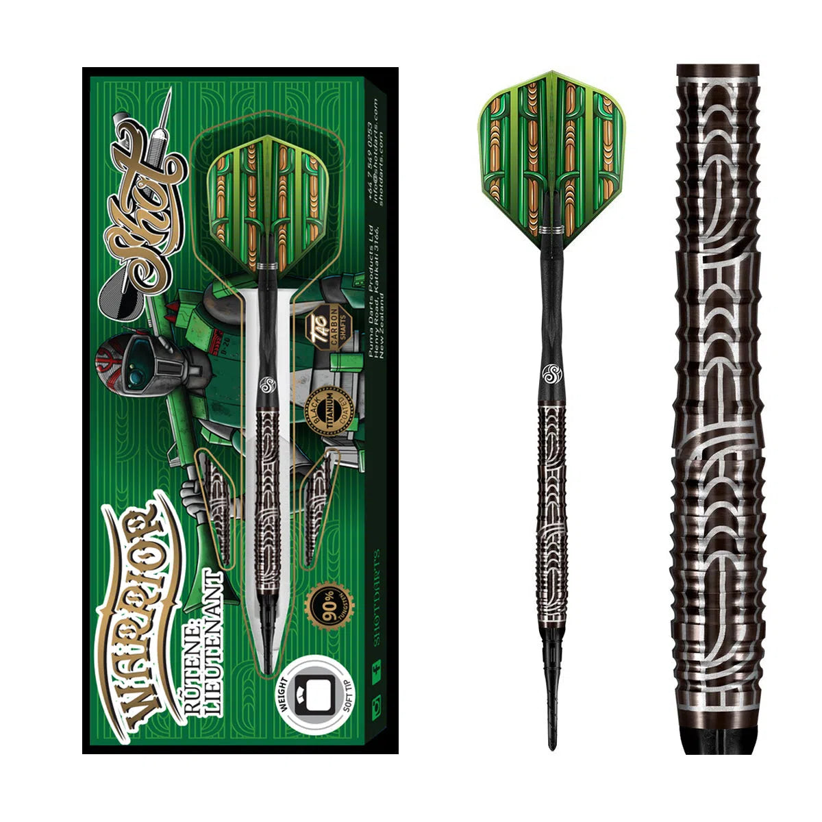 Shot Warrior Rutene Lieutenant 90% Tungsten Soft Tip Darts