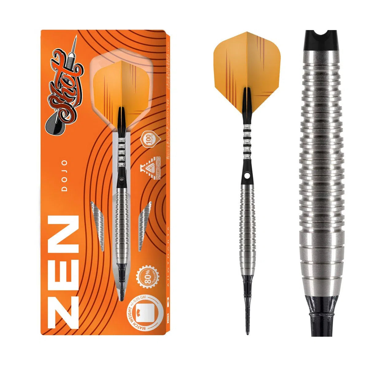 Shot Zen Series Dojo 80% Tungsten Soft Tip Darts