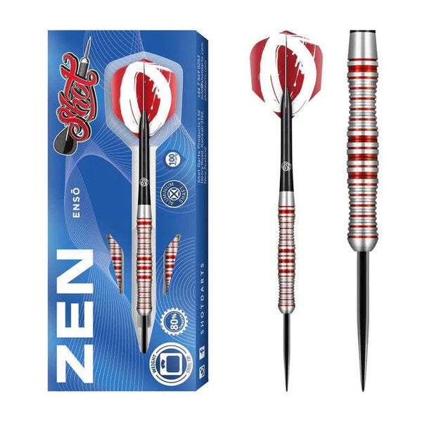 Shot Zen Series Enso 80% Tungsten Steel Tip Darts-1-23 GRAM-Premier Darts