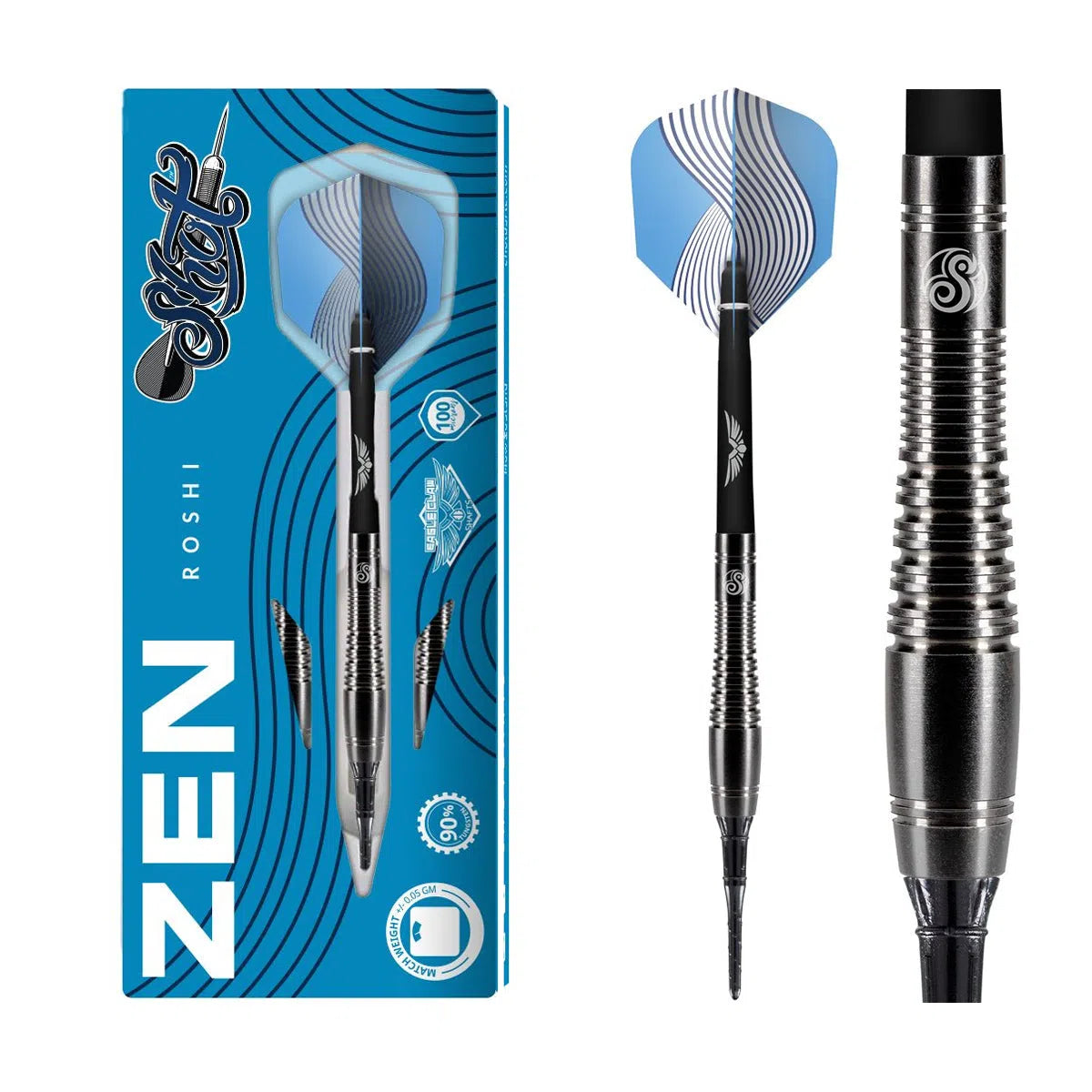 Shot Zen Series Roshi 90% Tungsten Soft Tip Darts