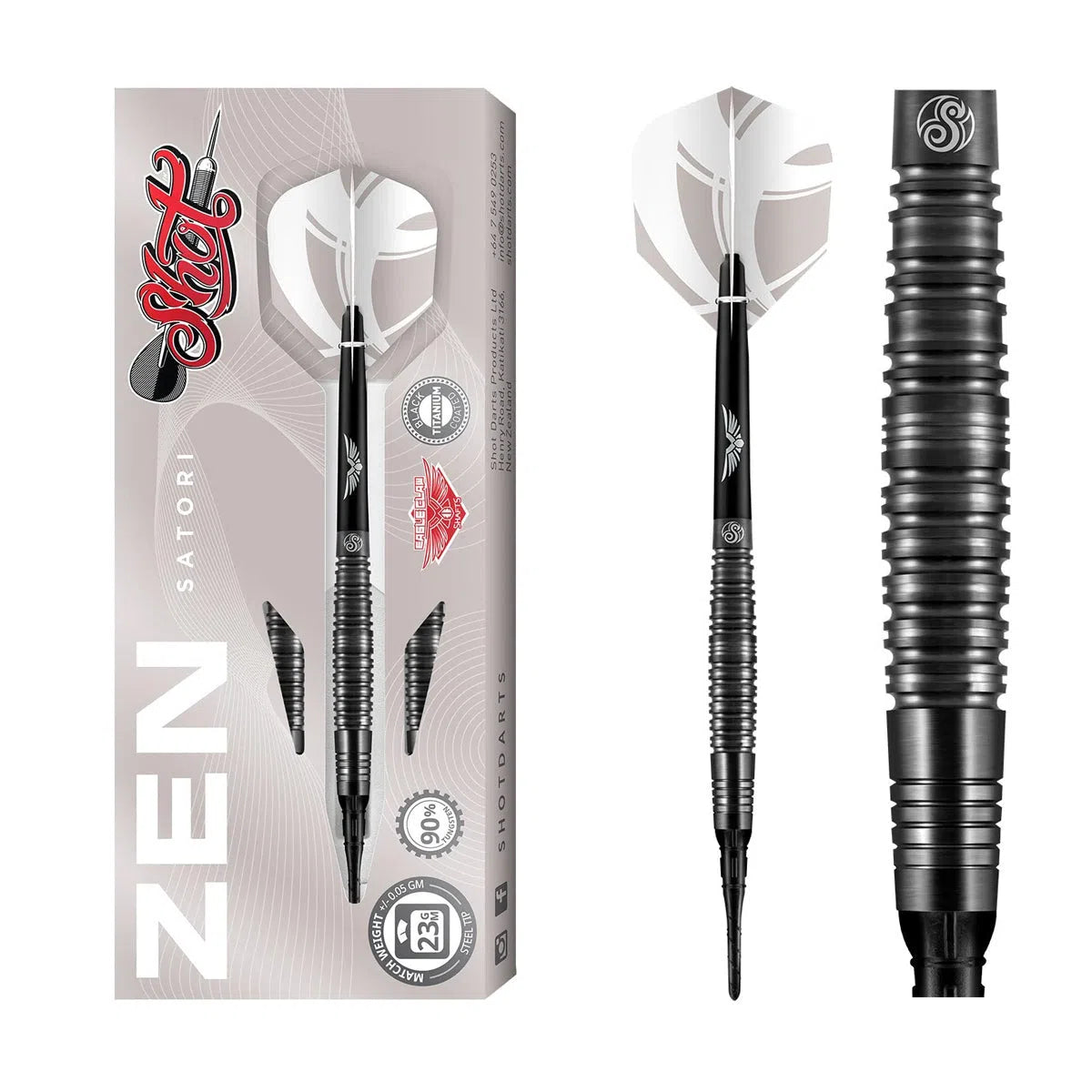 Shot Zen Series Satori 90% Tungsten Soft Tip Darts