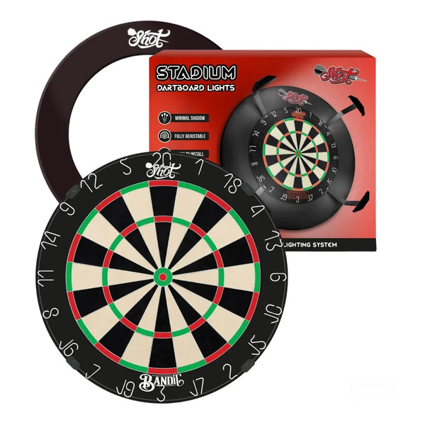 Shot Bandit Gen 4 Stadium Light & Surround Bundle-1-Black-Premier Darts