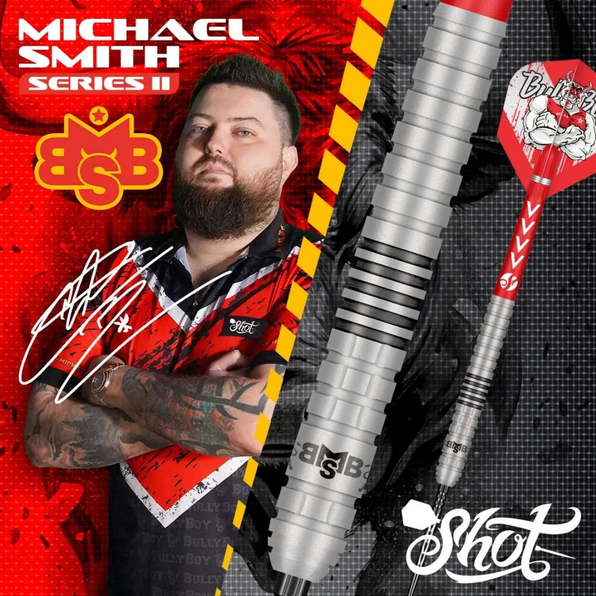 Shot Michael Smith Series II TP 90% Steel Tip Darts-7-22 GRAM-Premier Darts