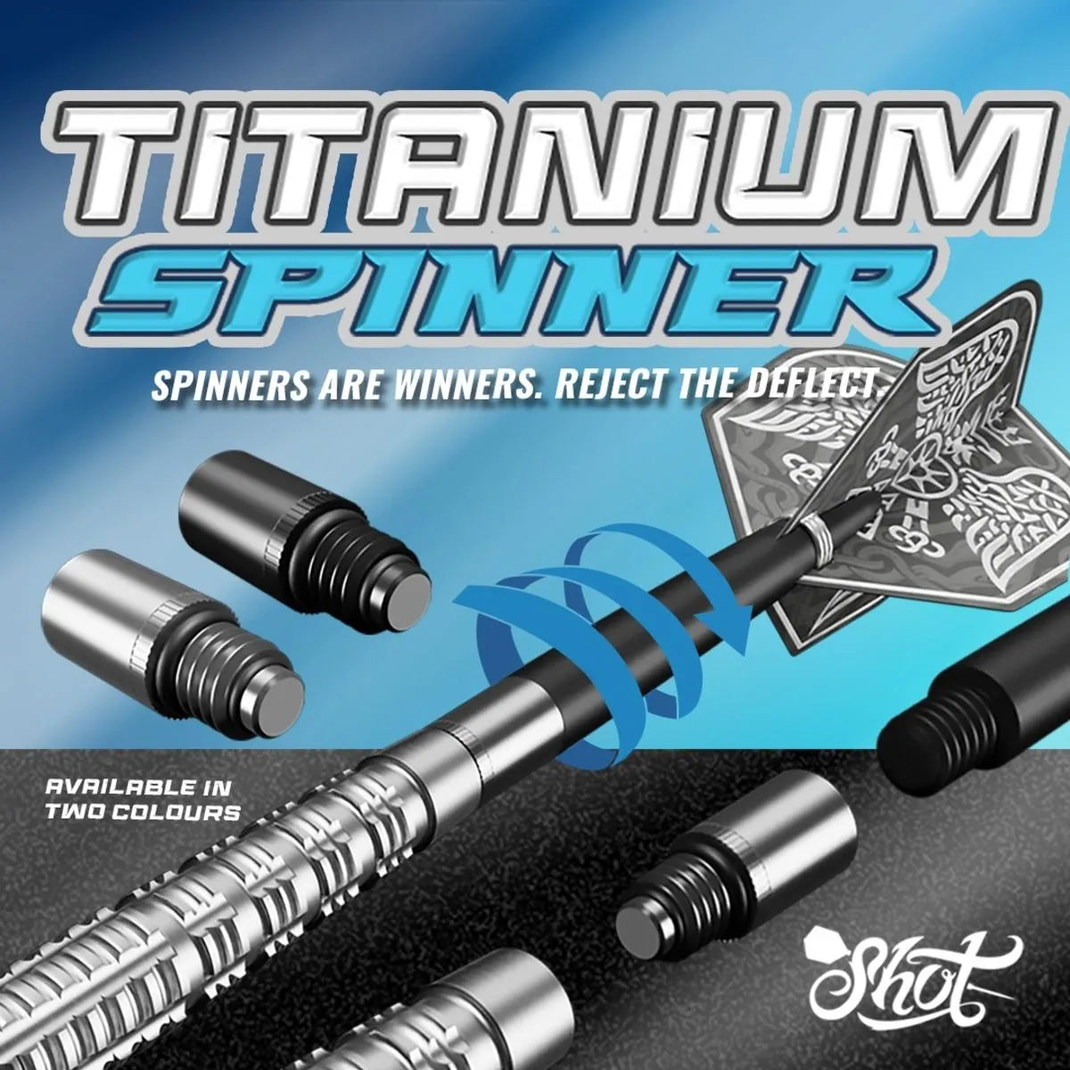Shot Dart Shaft Spinner-2-Black-Premier Darts
