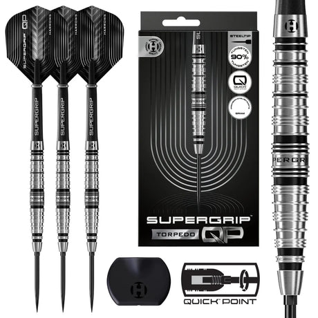 Harrows Supergrip QP Torpedo 90% Tungsten Steel Tip Darts