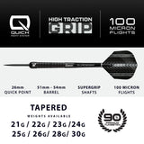 Harrows Supergrip Black QP 90% Tungsten Steel Tip Darts-4-21 GRAM-Premier Darts
