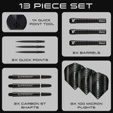 Harrows Supergrip Black QP 90% Tungsten Steel Tip Darts-6-21 GRAM-Premier Darts