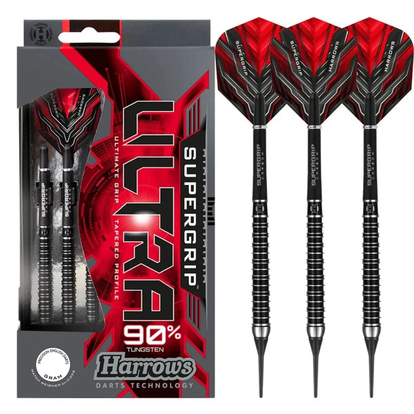 Harrows Supergrip Ultra 90% Tungsten Soft Tip Darts-1-18 GRAM-Premier Darts