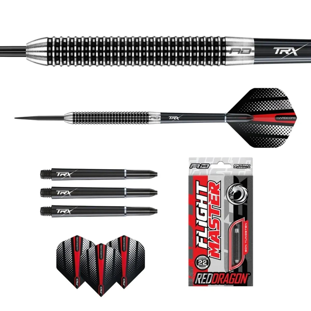 Red Dragon Flightmasters Swingfire 1 80% Tungsten Steel Tip Darts-3-22 GRAM-Premier Darts