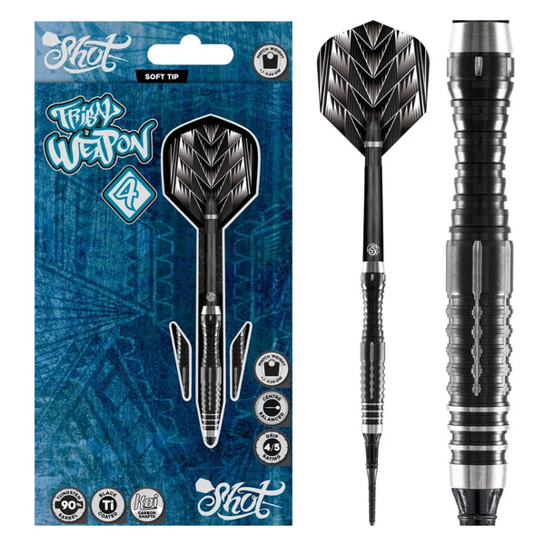 Shot Tribal Weapon 4 90% Tungsten Soft Tip Darts-1-18 GRAM-Premier Darts