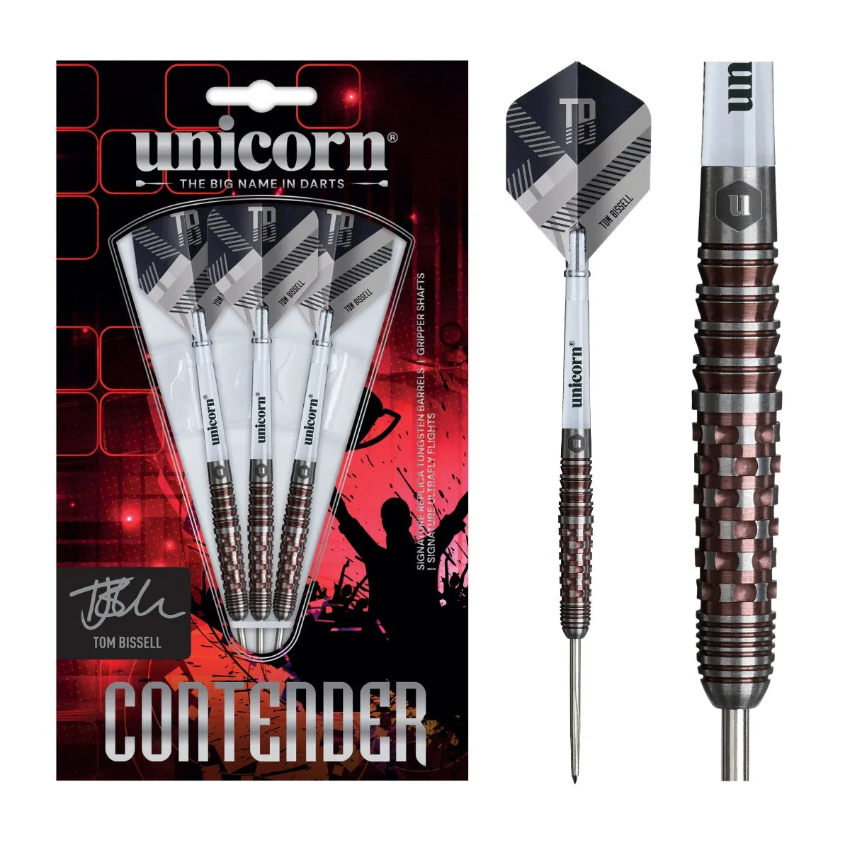 Unicorn Tom Bissell Contender 95% Tungsten Steel Tip Darts