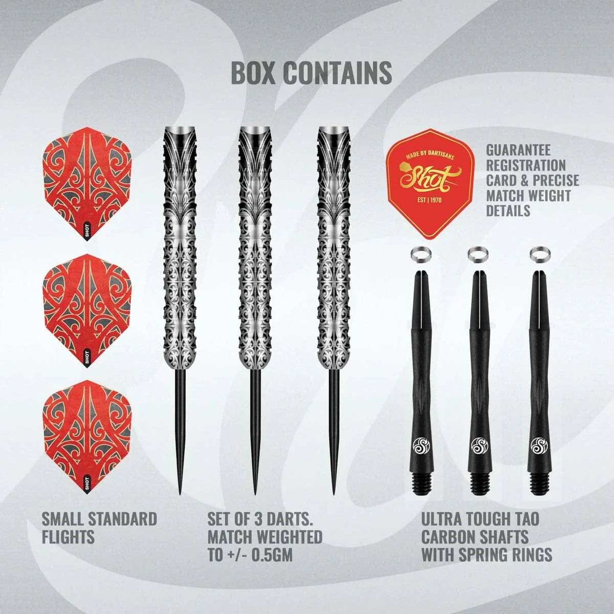 Shot Warrior Taiaha 90% Tungsten Steel Tip Darts-4-21 GRAM-Premier Darts