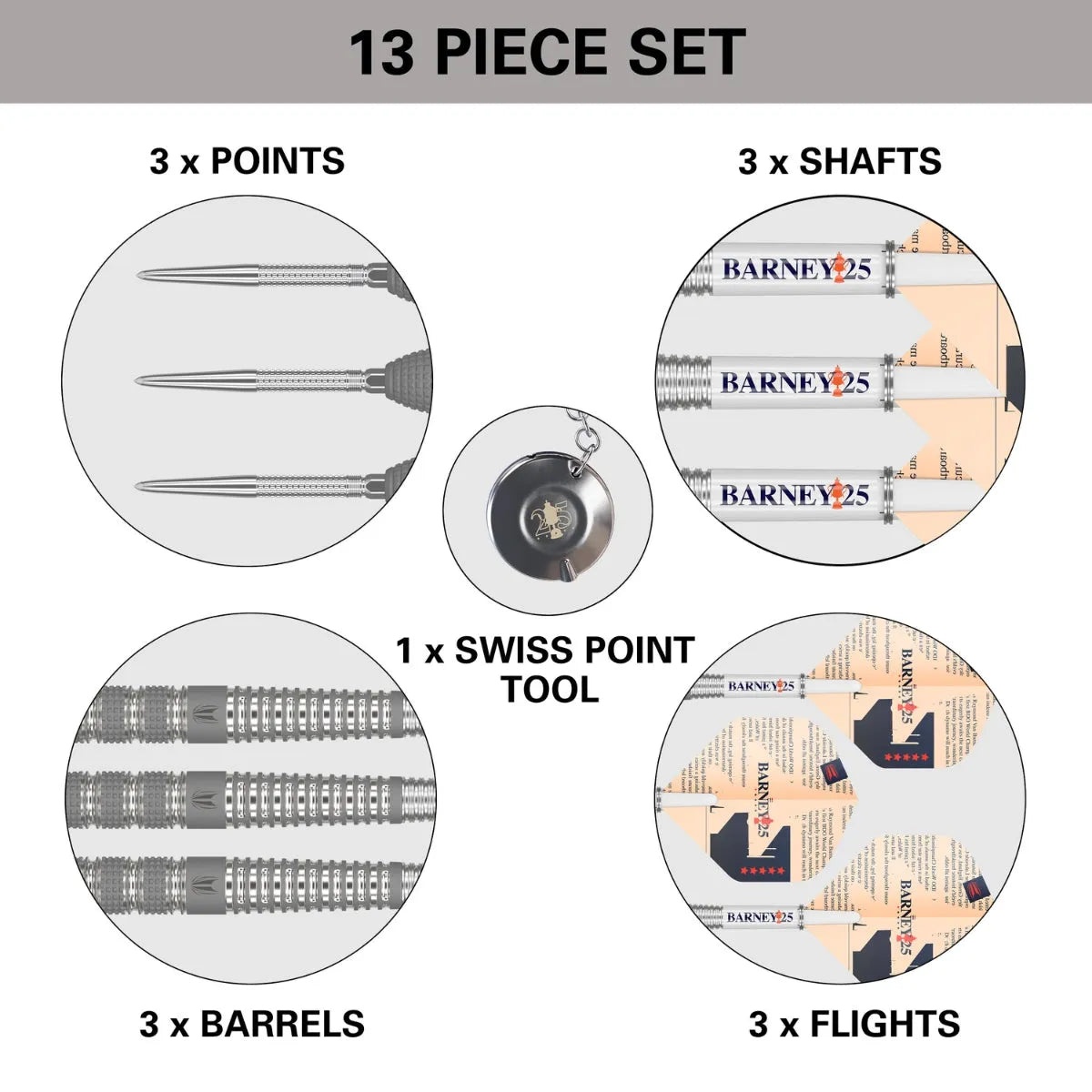 Target Barney 25 95% Tungsten Steel Tip Darts
