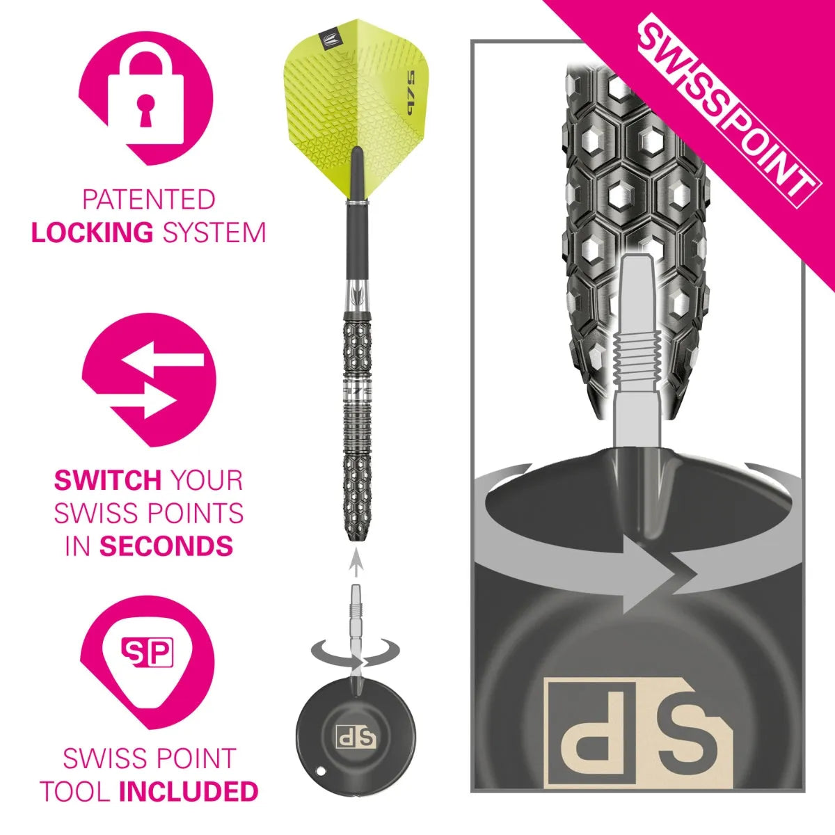 Target Darts 975 01 97.5% Tungsten Steel Tip Darts
