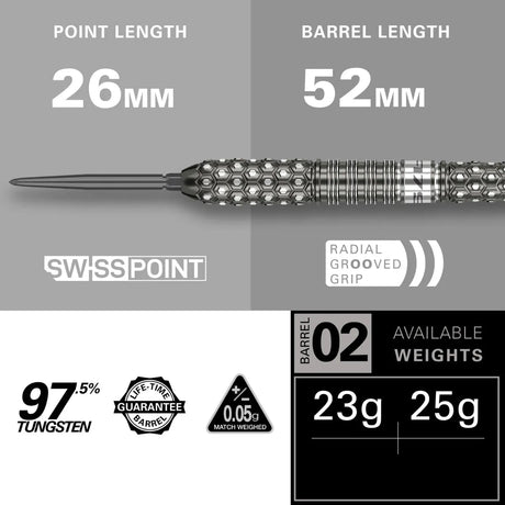 Target Darts 975 02 97.5% Tungsten Steel Tip Darts