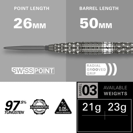 Target Darts 975 03 97.5% Tungsten Steel Tip Darts