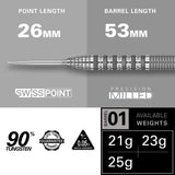 Target Darts Bolide 01 90% Tungsten Steel Tip Darts