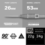 Target Darts Bolide 05 90% Tungsten Steel Tip Darts