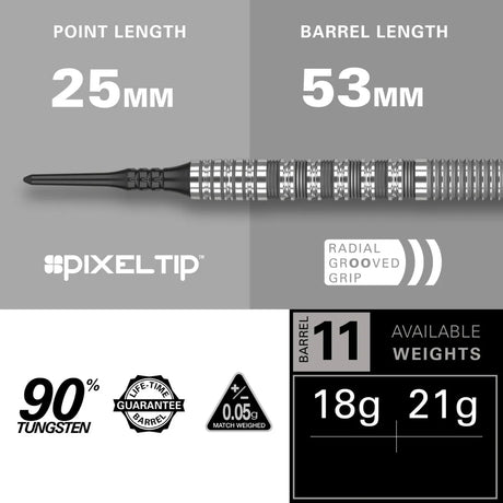Target Darts Bolide 11 90% Tungsten Soft Tip Darts