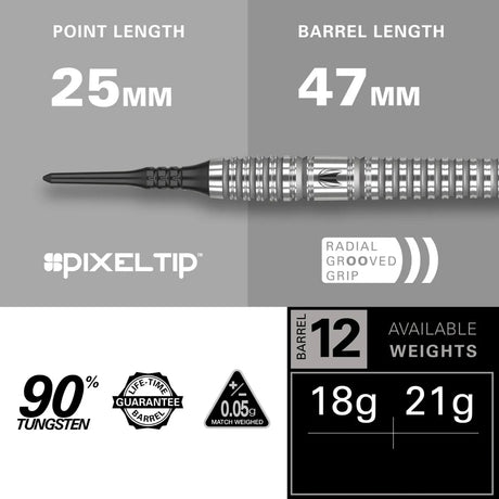 Target Darts Bolide 12 90% Tungsten Soft Tip Darts