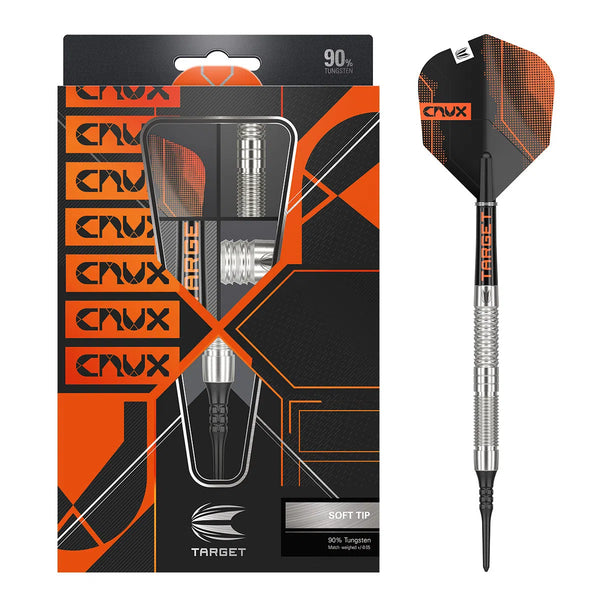 Target Darts Crux 10 90% Tungsten Soft Tip Darts-1-18 GRAM-Premier Darts