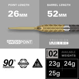 Target Darts Cult Envy 02 90% Tungsten Steel Tip Darts