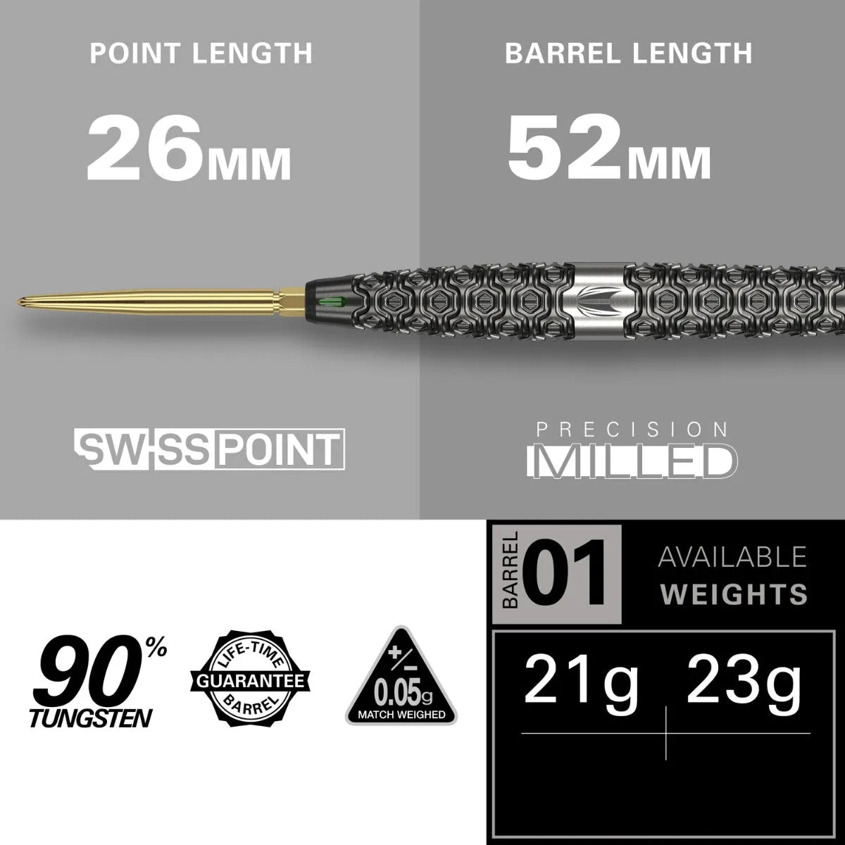Fléchettes Target Darts Danny Baggish - 90% Tungstène 23g Avec Ailettes Gambler