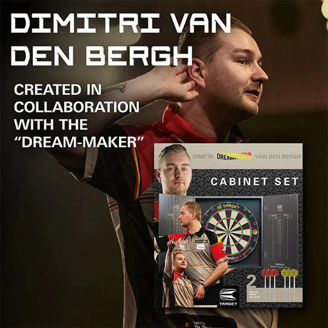 Target Darts Dimitri Van Den Bergh Cabinet & Board Set