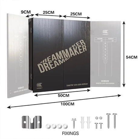 Target Darts Dimitri Van Den Bergh Cabinet & Board Set