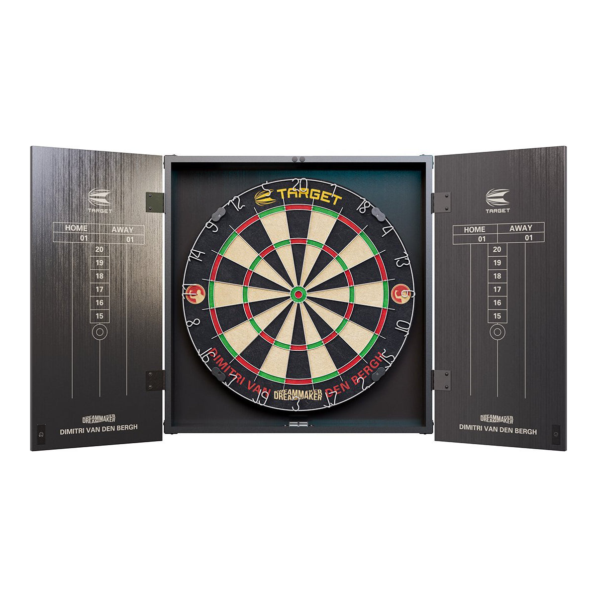 Target Darts Dimitri Van Den Bergh Cabinet & Board Set