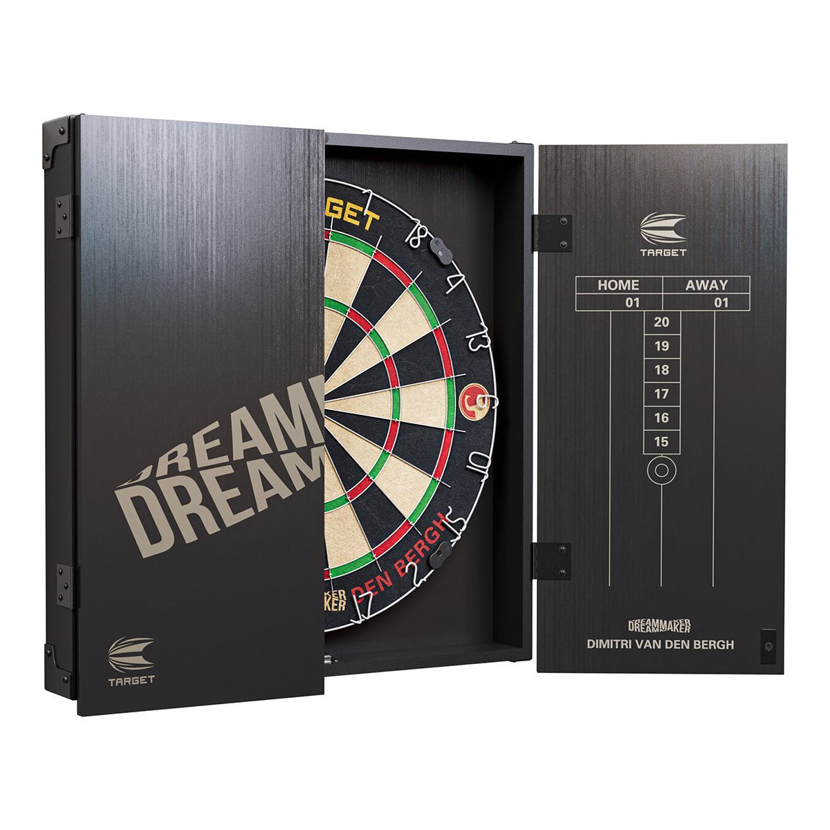Target Darts Dimitri Van Den Bergh Cabinet & Board Set