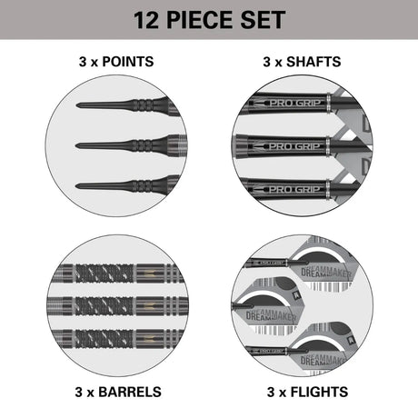 Target Darts Dimitri Van Den Bergh Echo 90% Tungsten Soft Tip Darts