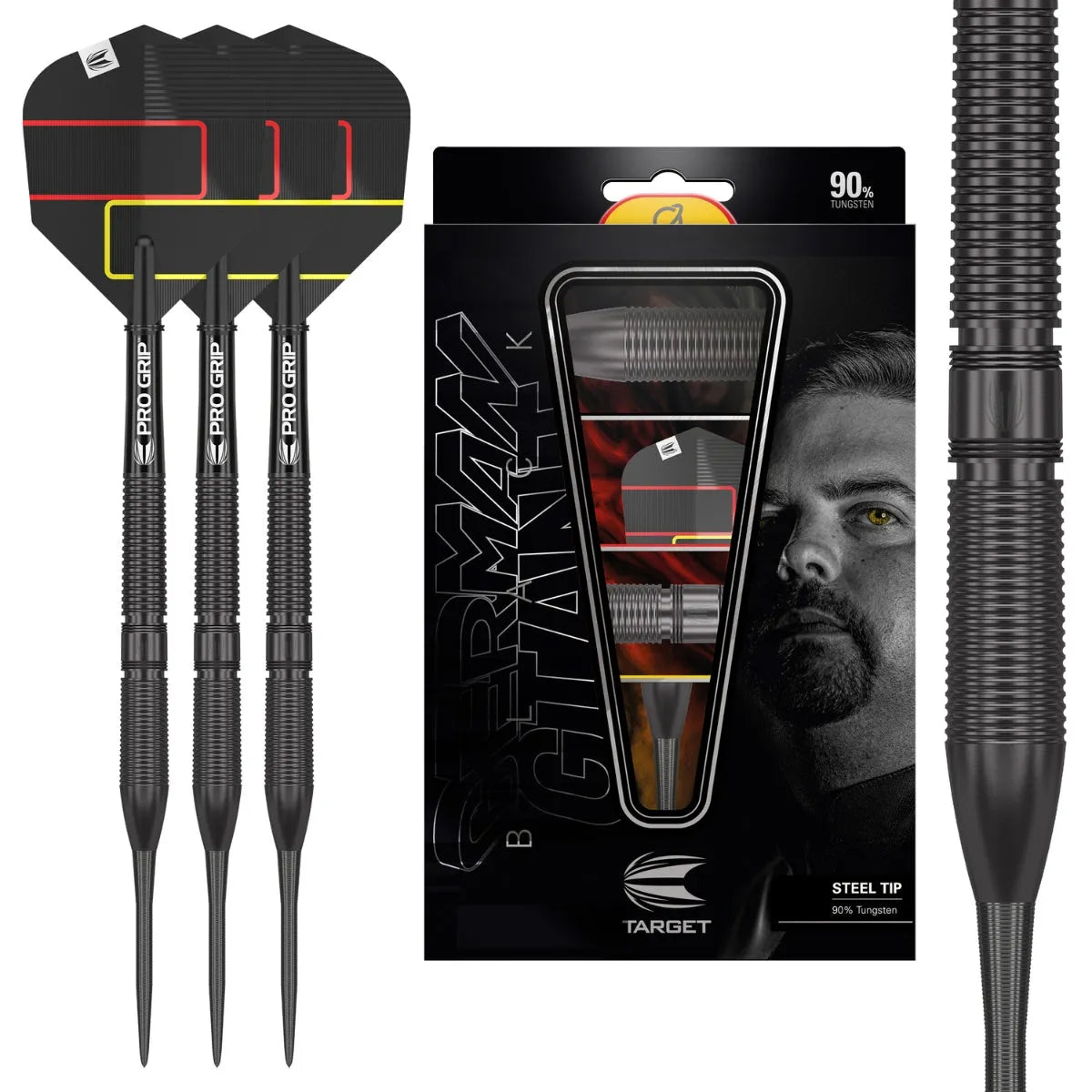 Target Darts Gabriel Clemens Black 90% Tungsten Steel Tip Darts