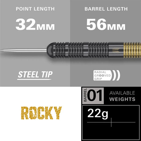 Target Darts Josh Rock Brass Steel Tip Darts
